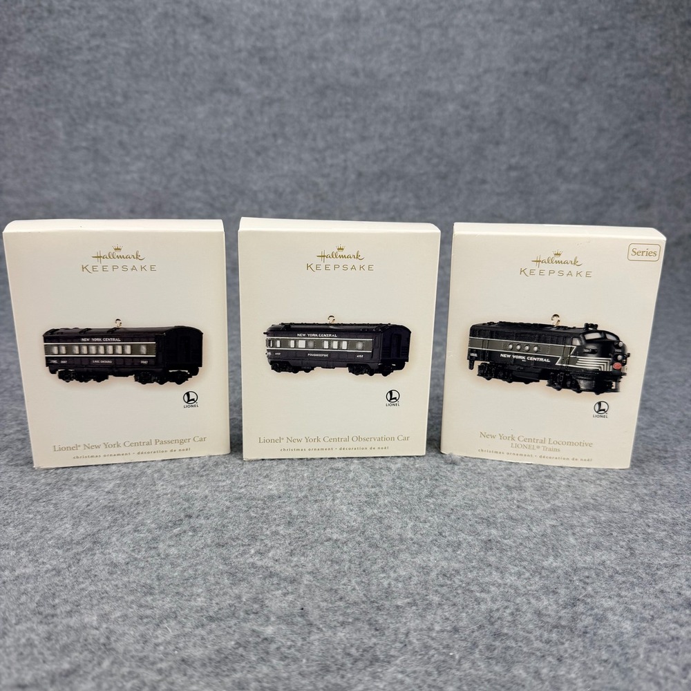 2008 Hallmark Keepsake Lionel New York Central Train Ornament Set of 3 New